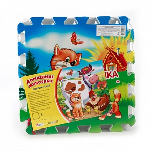 Коврик-пазл – Домашние животные, 8 сегментов (Играем вместе, FS-FARMsim)